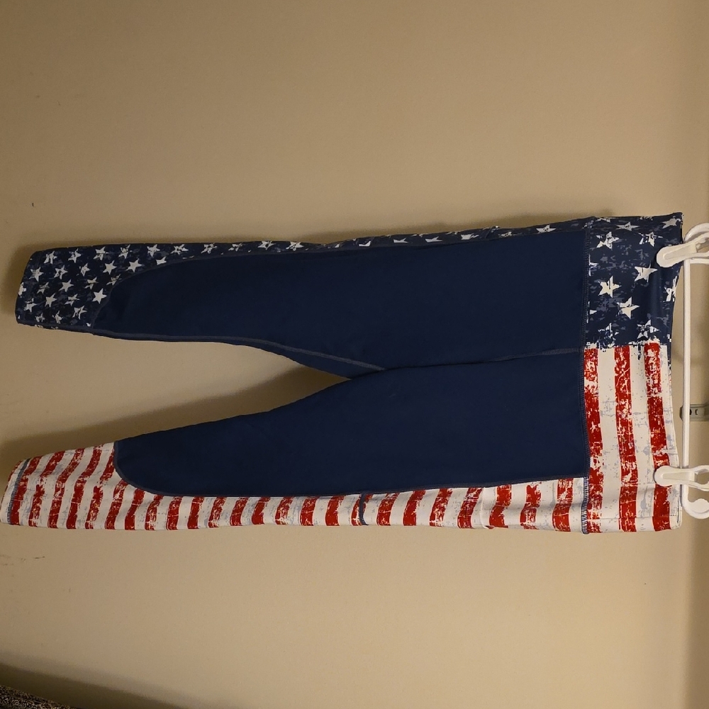 Women's American Flag Leggings - Red White & Blue